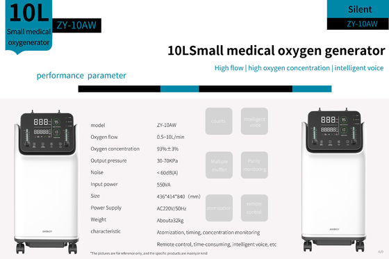 Concentratore medico doppio dell'ossigeno di flusso 10lmp 10 litri