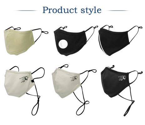 Rame riutilizzabile lavabile respirabile Ion Fabric Mask Cotton Material 24*14cm
